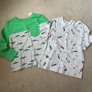 NWT Old Navy Boys Long Sleeve Short Sleeve Crocodile Tools Tops